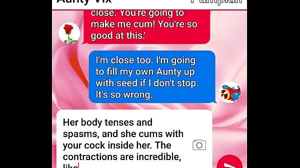 Aunty finally pops her Pumpkin’s cherry sexting, their final climax together.