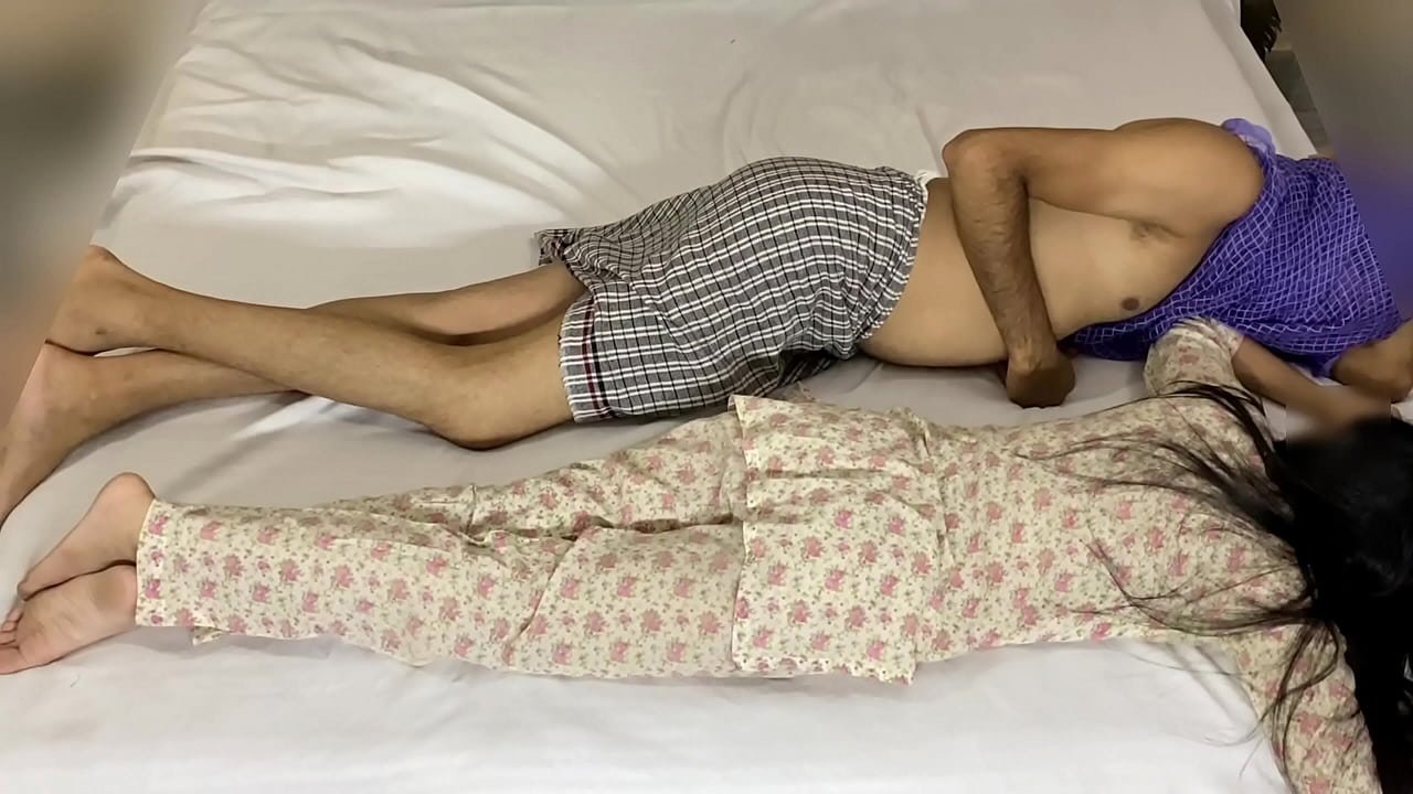 Mother-in-law and I slept on the bed together and fucked all night